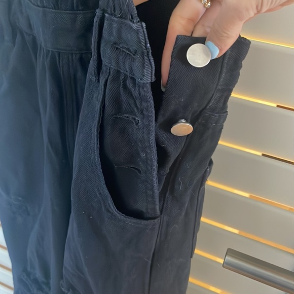 12th Tribe Black Runaway Girl Denim Overalls Size S - Picture 10 of 12